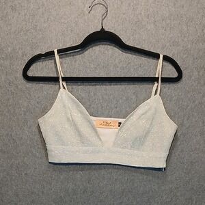Stella Dallas S glittery bralette side zip crop glam y2k 90s chic sleaze Kesha